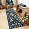 Floral Butterfly Pattern Runner Rug Countryside Style Non-Slip Floor Mat Boho Retro Corridor Living Room Hallway Decor Carpet