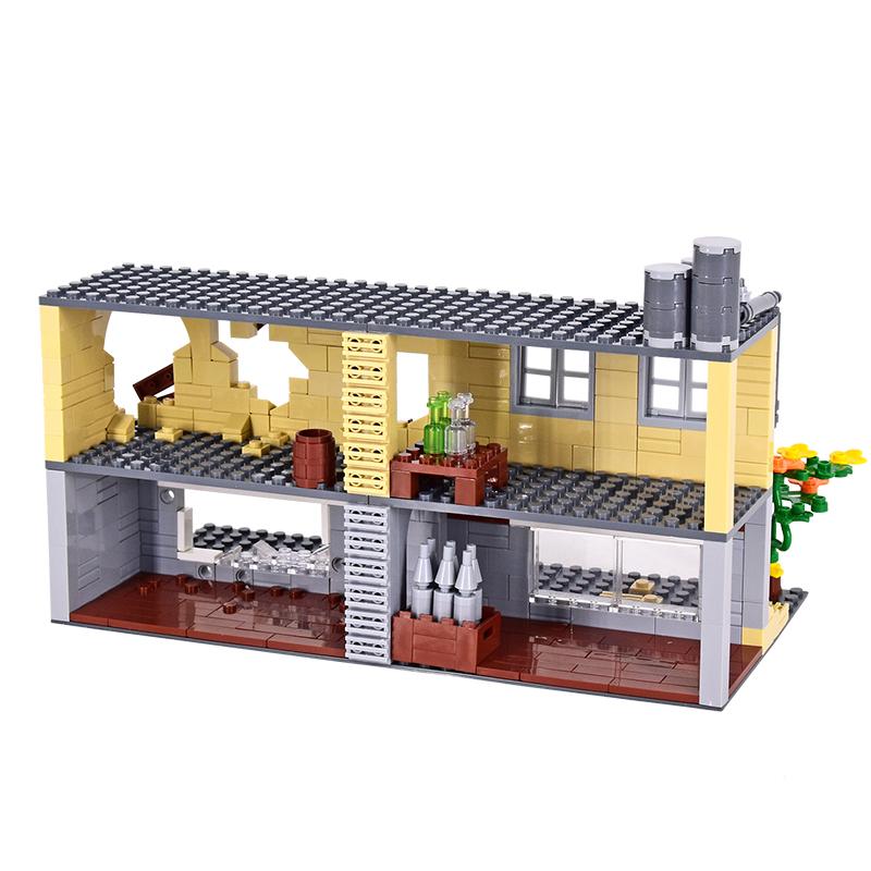 MOC Military WW2 Ruin SWAT Weapons Building Blocks Figures Accessories Shooting Training Base Army Soldiers Parts Bricks Toys