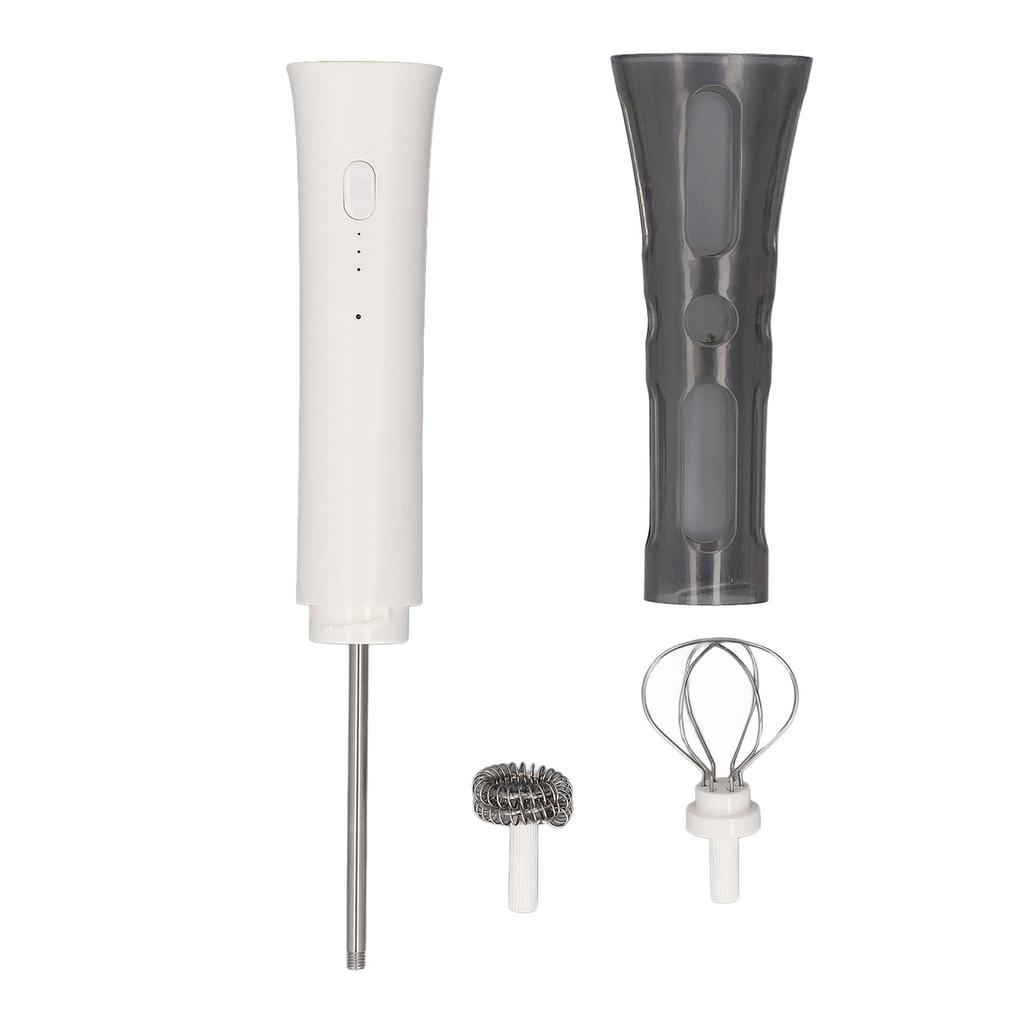Kitchen Milk Frother Wand Handheld Drink Mixer With 2 Whisk Attachments Electric Whisk Foam Maker for Coffee Lattes Hot