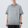 Men Crew Neck Raglan Short Sleeve T Shirt Washed Vintage Loose Fit Casual Daily Tops