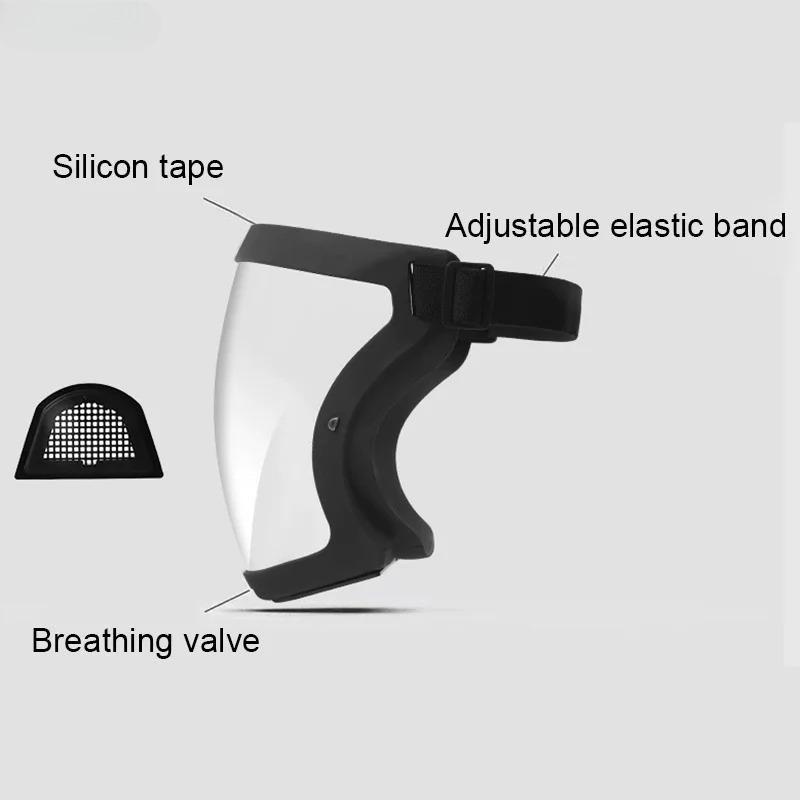 Transparent Full Faceshield Reusable Dustproof Anti-fog Mask HD Safety Glasses Kitchen Protection Anti-splash Mask With Filters