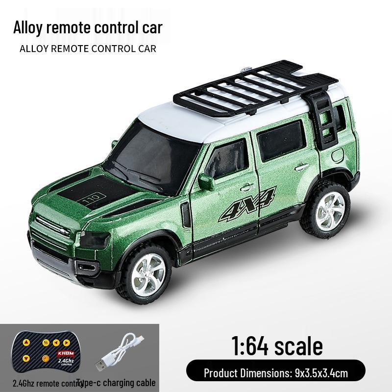 1:64 Mini Precision Alloy RC Off-Road Car with Trailer, Adjustable Speed, 2.4G Charging