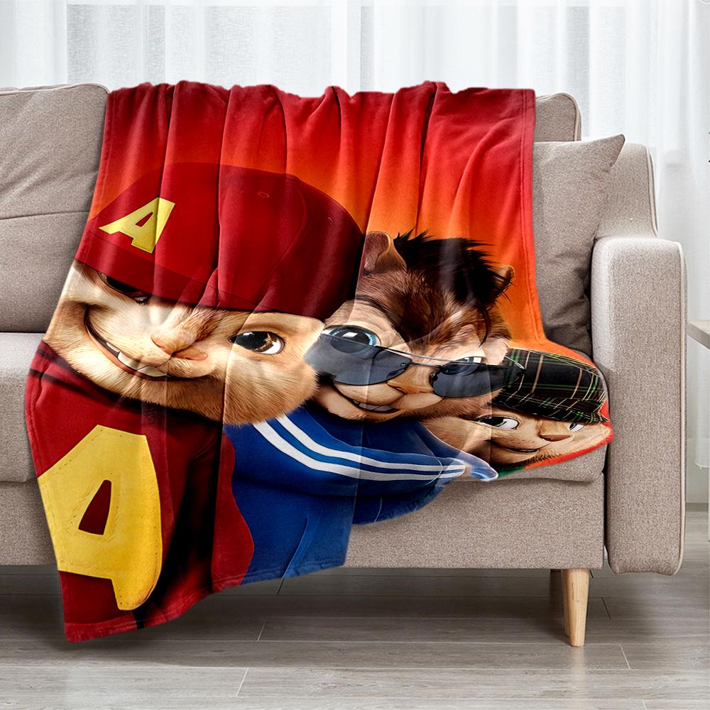 Manta Impresa con Tema de Alvin y las Ardillas - Perfecta para Sofá, Cama, Viajes y Uso al Aire Libre | Lavable a Máquina, Acogedora y Duradera.