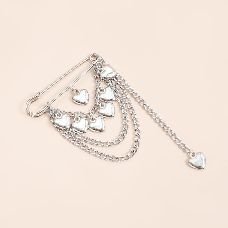 Übertriebene Mehrfachquasten Broschen Kleidung Accessoires Mode Liebesherz Retro Metall Pin Schmuck Accessoires