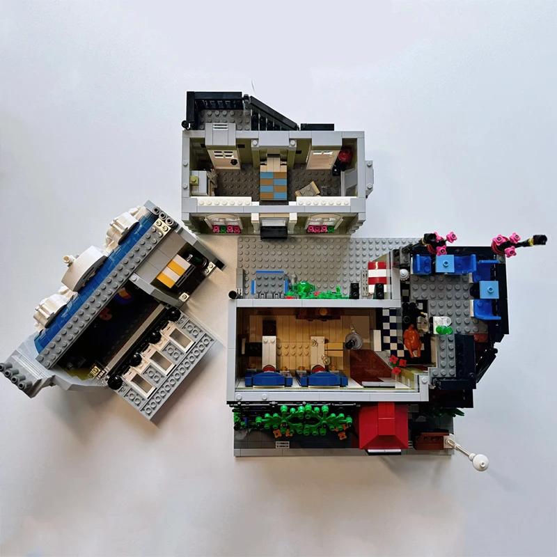 Kreative Straßenansicht Pariser Restaurant Bausteine Architekturmodell Zusammenbau Steine Spielzeug Geschenk für Kinder Kind Erwachsener Mädchen
