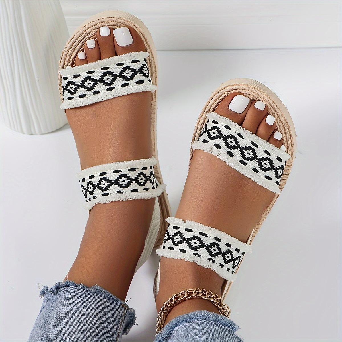 

Жіночі сандалі на платформі з відкритим носком, зручні повсякденні пляжні туфлі на товстій платформі для літа 36 білий