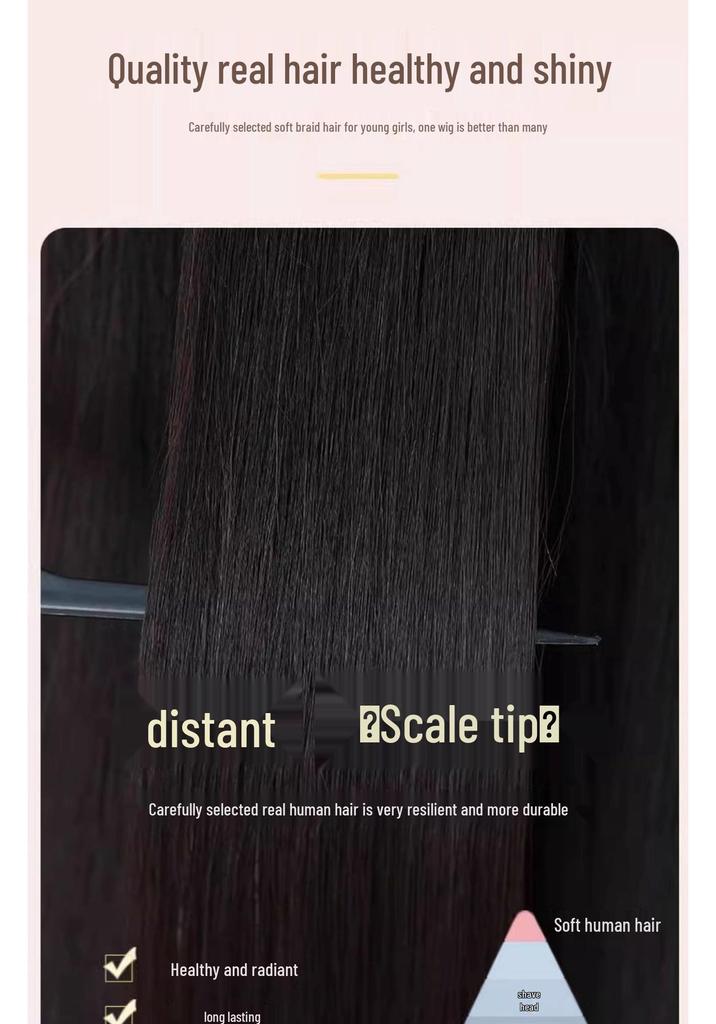 Damen-Vollhaarteil: Handgeknüpfte Kronenteile, Nahtlose Ponypartie, Verdeckt weiße Haare