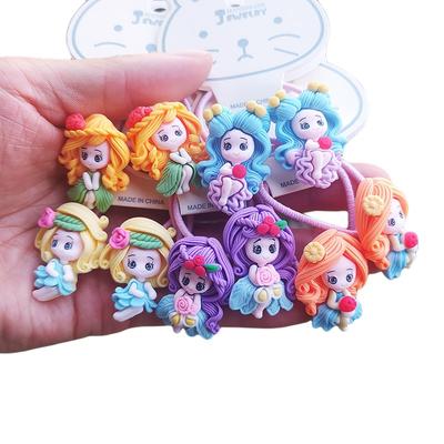 2 Stück Cartoon Niedliche Prinzessin Kinder Elastische Haarbänder Kinder Haargummis Mädchen Haaraccessoires Baby Kopfschmuck