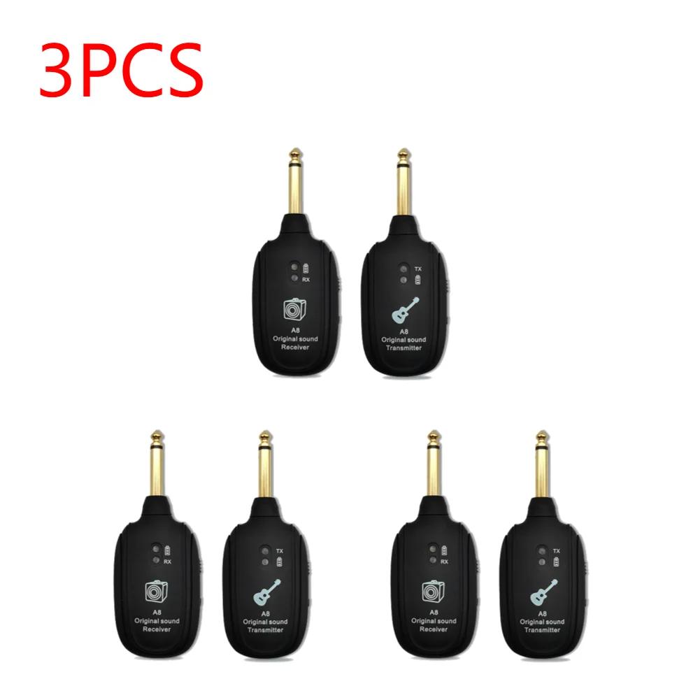 1-5pcs A8 UHF Wireless Guitar Audio System Wireless Guitar Transmitter Receiver for Guitar Bass Built-In Rechargeable Battery