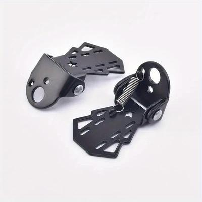 1 Pair Black Folding Bike Rear Pedal MTB Footrests - Adjustable, Durable, Quick-Release Cycling Accessories for Enhanced Stability and Comfort