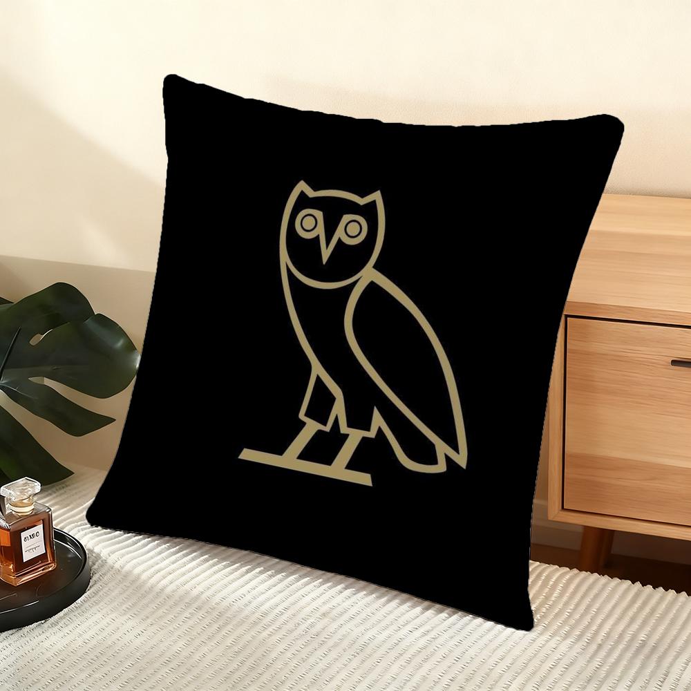 Drake O-O-Ovo O-Owls Cushion Cover Soft Short Plush Pillow Cover Smooth Cozy Texture Aesthetic Cushion Case Home Decor