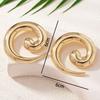 Trend fashion cold wind retro catwalk style round snail stud earrings accessories women's high sense versatile