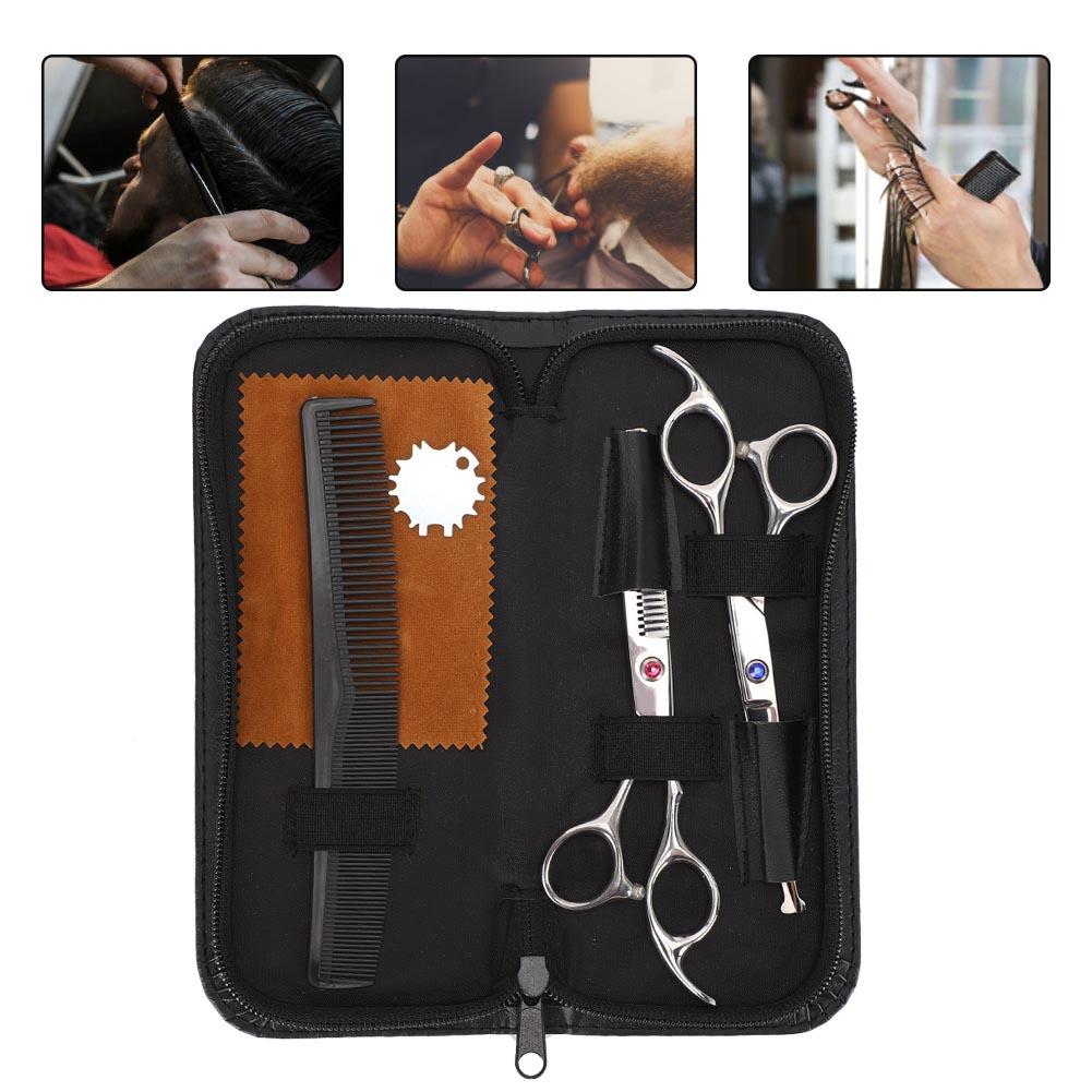 6 Inch Professional Hair Cutting Thinning Scissors Stainless Steel Shears Blue Purple Rhinestones