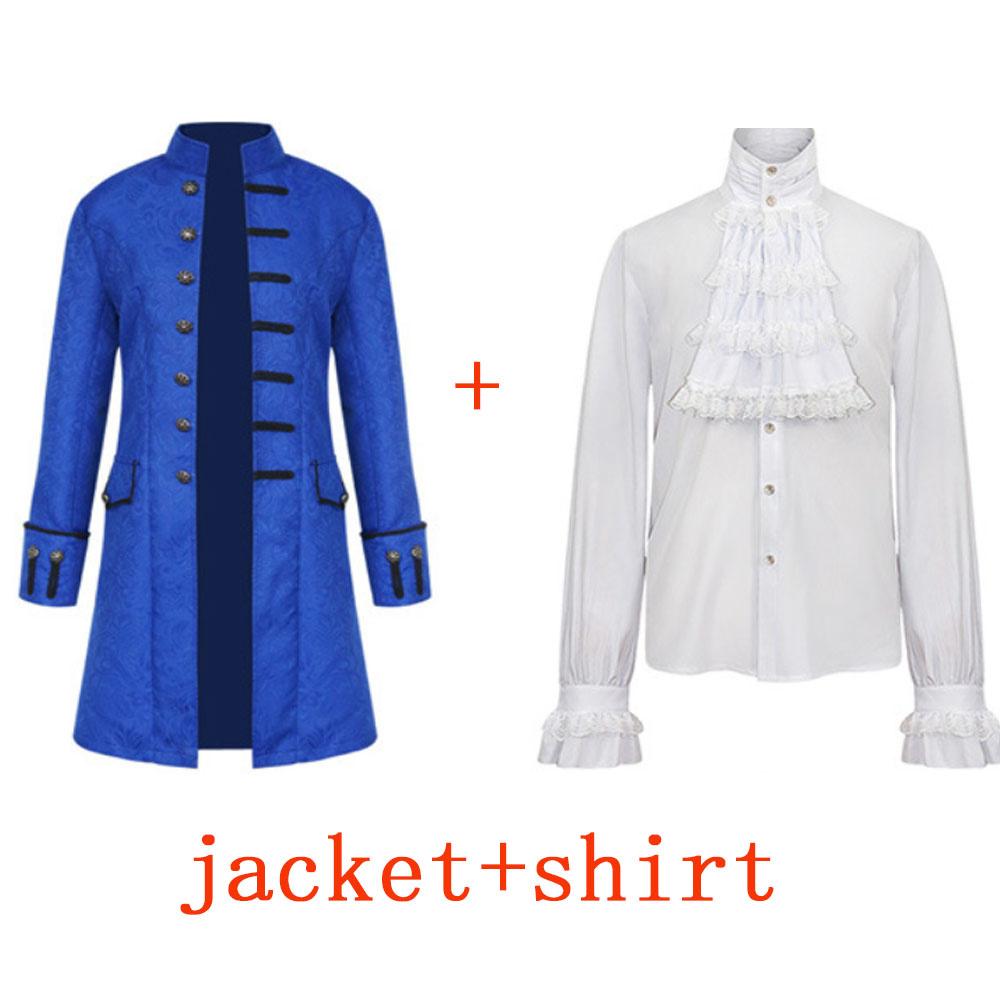 Men Kids Steampunk Trench Coat / Shirt Vintage Prince Overcoat Medieval Renaissance Jacket Victorian Edwardian Cosplay Costume