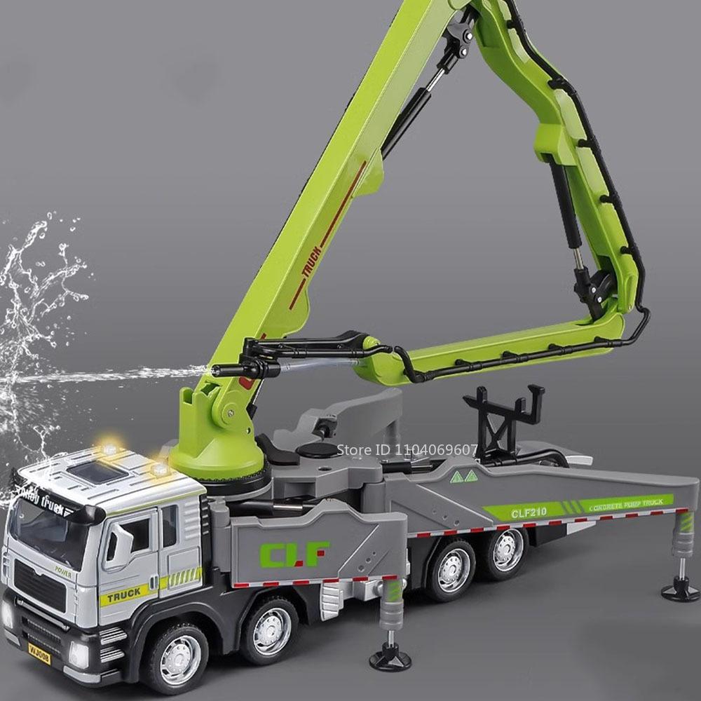 1:32 Sprühpumpen-LKW Auto Spielzeugmodelle Metallguss Feuerwehrautos Türen geöffnet Rückzug Sound Licht Baufahrzeug Jungenspielzeug