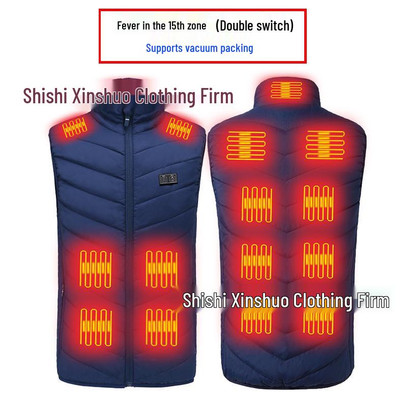Men's Dual Control USB Heated Vest - 11 Zone, 3 Temperature Settings for Winter