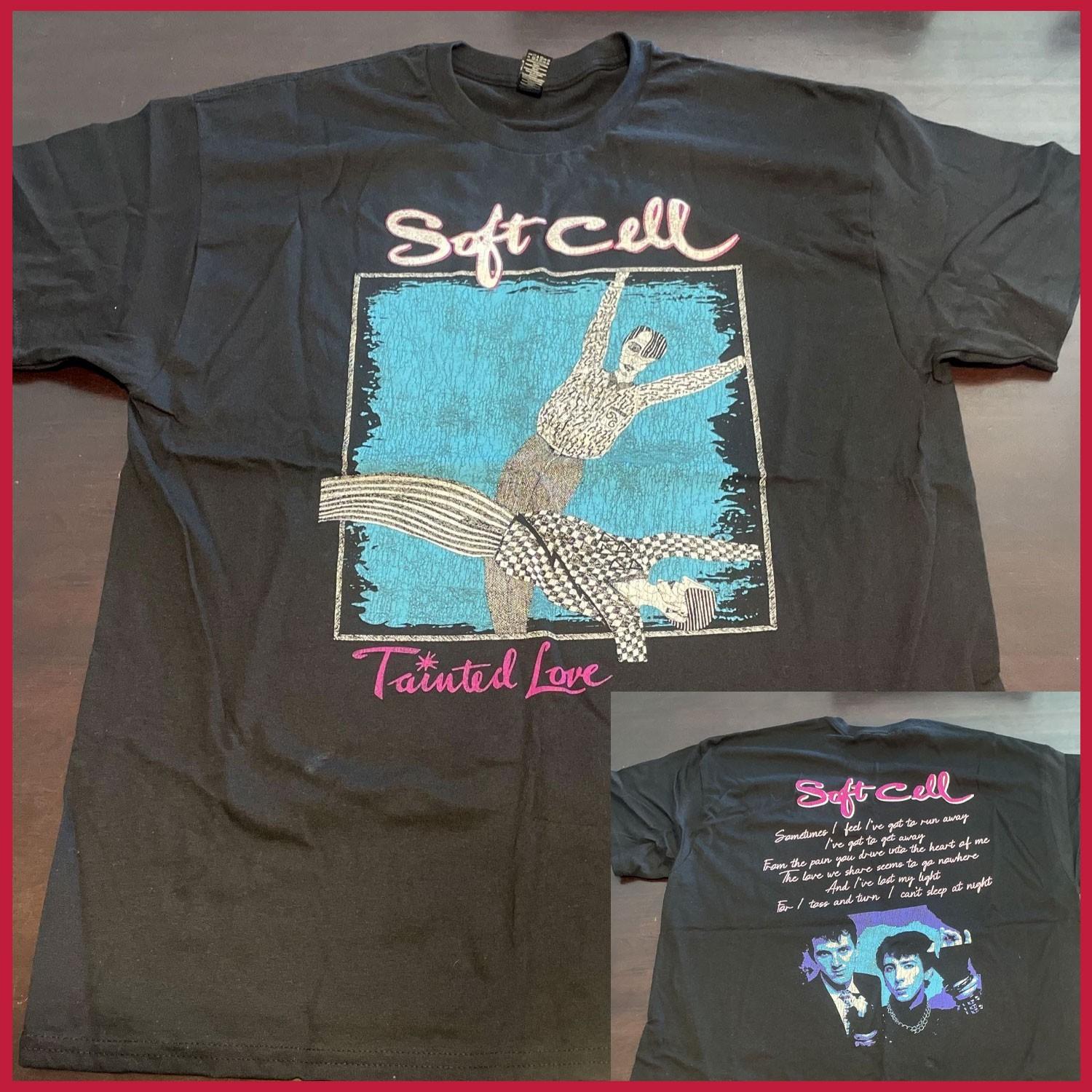 REPRINT - Soft Cell 2026 Tour Tainted Love T-shirt Short Sleeve Black 2 Sided S