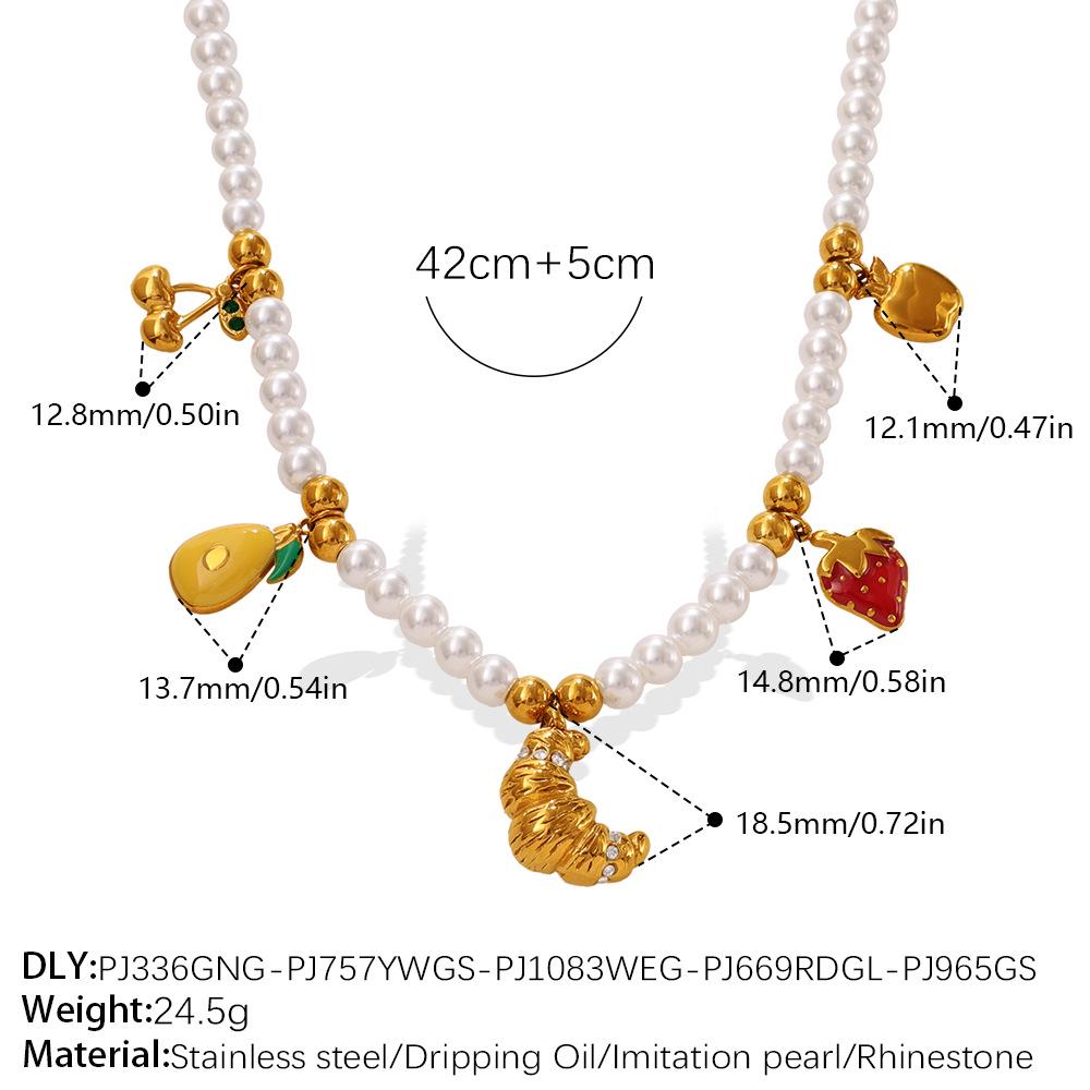 Charming Cross Droplet Oil Corn Cabbage Pendant Bracelet & Necklace Set
