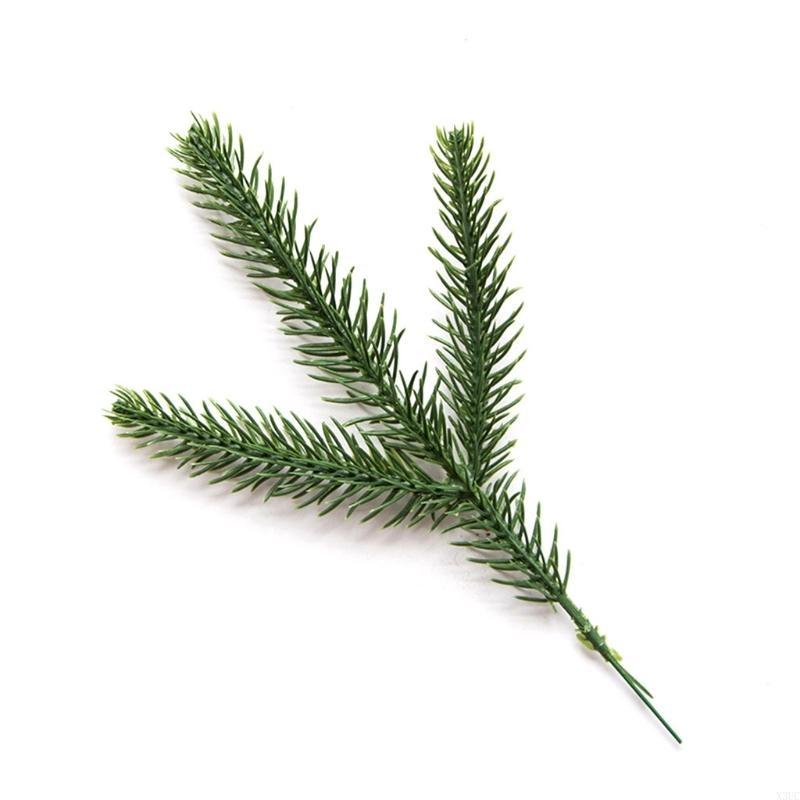 Christmas Artificial Leaves Simulation Pine Tree Branch for DIY Flower Arrangement Home Decoration Simulated Leaves X3UC