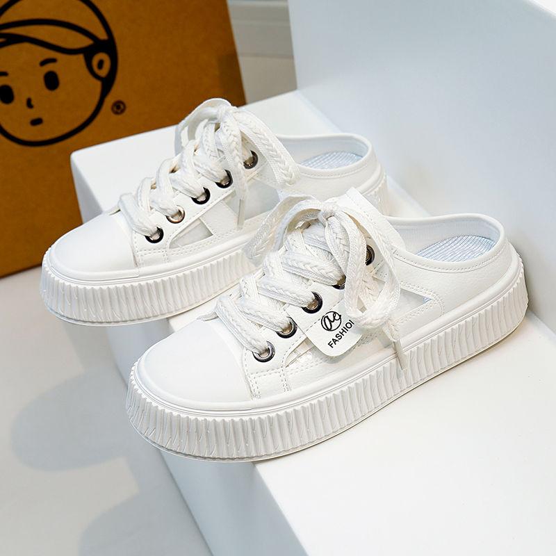 

Fashion Sandals With Strap Shoes For Women Outside Slides White Woman Slippers Canvas High Quality 2024 Trend Waterproof Eva Luxury Shoe 35