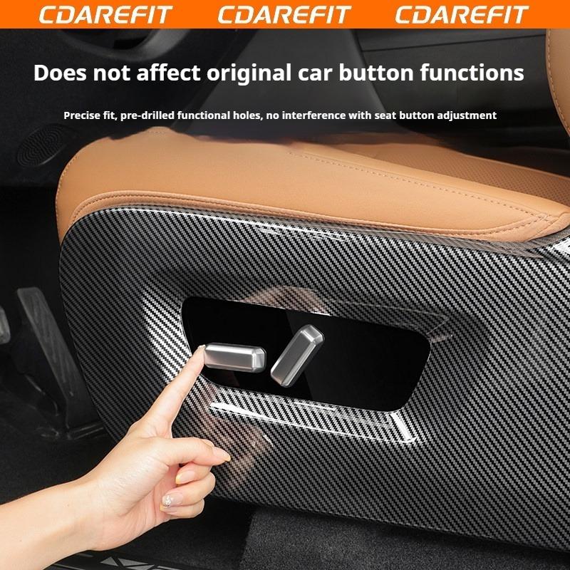 For Chery ICAUR V27 V23 Car Front Row Seat Adjustment Anti Kick Panel Carbon Fiber Full Coverage Scratch Protection Panel Cover