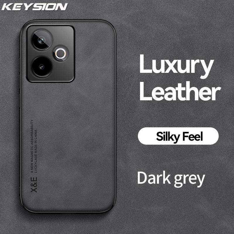 KEYSION Luxury Retro PU Leather Case for Realme GT 7 7T 5G Soft Silicone+PC Shockproof Phone Back Cover for OPPO Realme GT 7T 5G