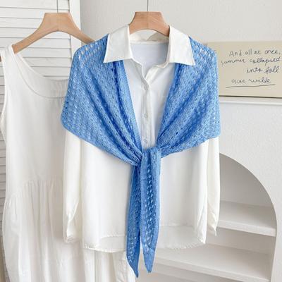 Korean Style Knit Hollow Shawl - Versatile Ice Silk Sequin Scarf