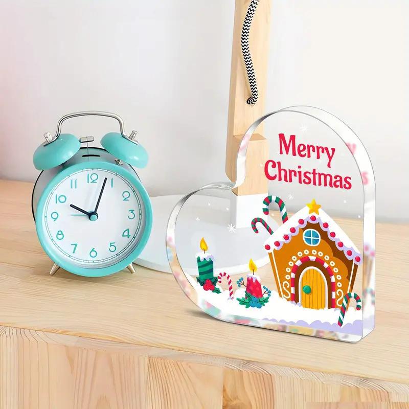 

Christmas Atmosphere Heart Acrylic Ornament Desktop Decoration Transparent Stand one size