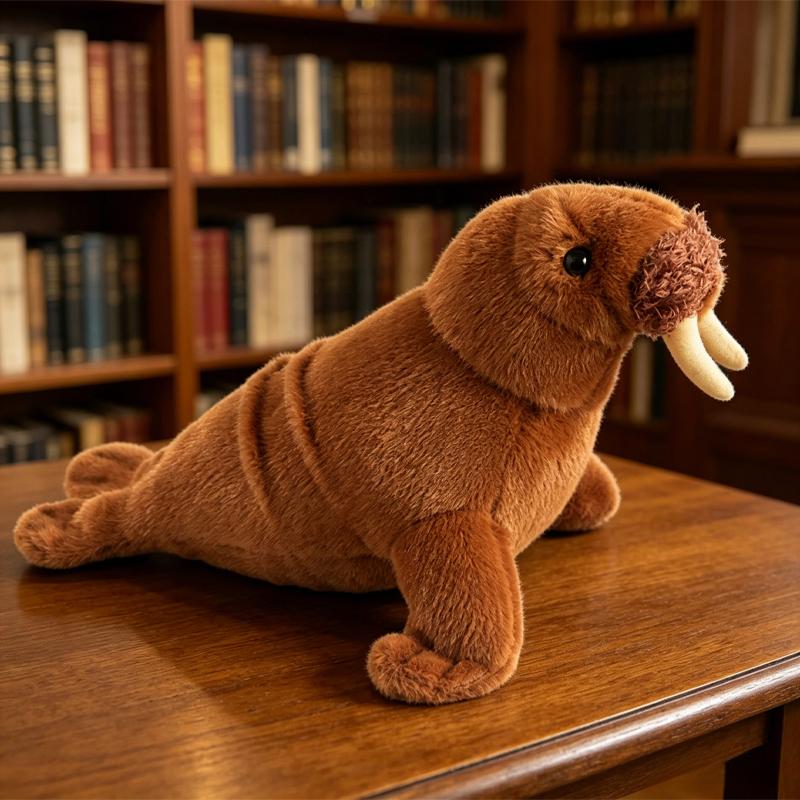 Walrus Plushie Kawai Simulation Animal Walrus Doll Soft Skin-friendly Companionship Items Plush Toy Decorative Gift For Children
