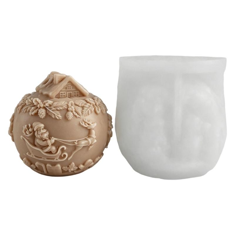 Christmas Snow Candle Making Silicone Mould Food Grade Flexible High Temperatures Resistant Easy Releases for Kids and Adults