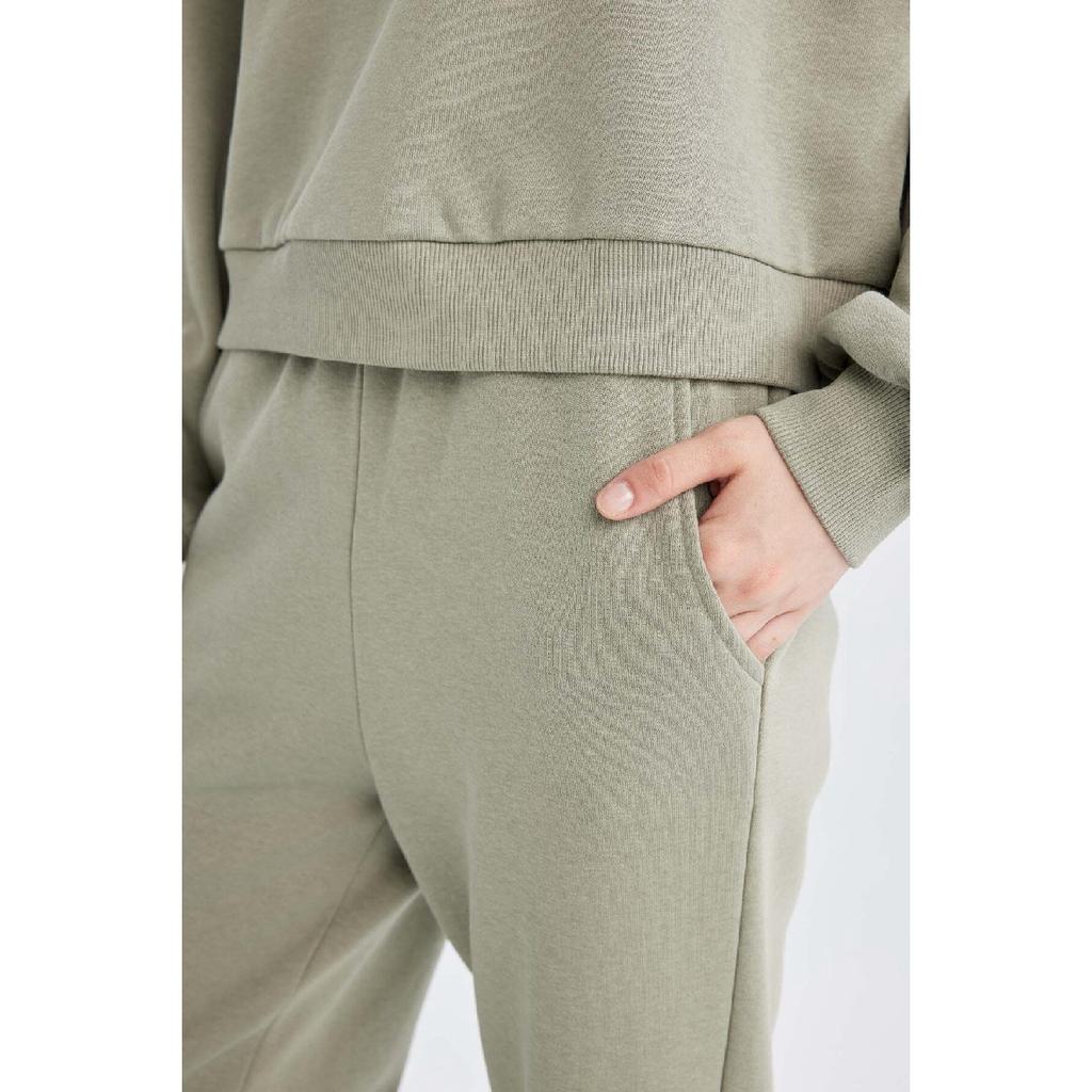 Normální střih Basic Silný fleece Uvnitř Crew Výstřih Pružný pas Bavlna Tepláková souprava D8022axns