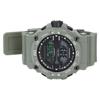 Men Watch LED Night Light 50m Waterproof Large Screen Rubber Strap World Time Zone Digital Display Watch OD Green