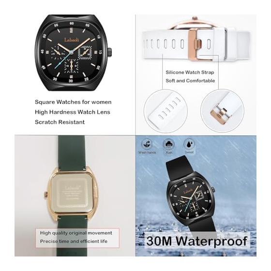 Square Watch for Women, Silicone, Waterproof, Sports, Cute, Student, Simple, Arm Watch, For Women, Stylish, Casual, Big Face, Brand, Present, High