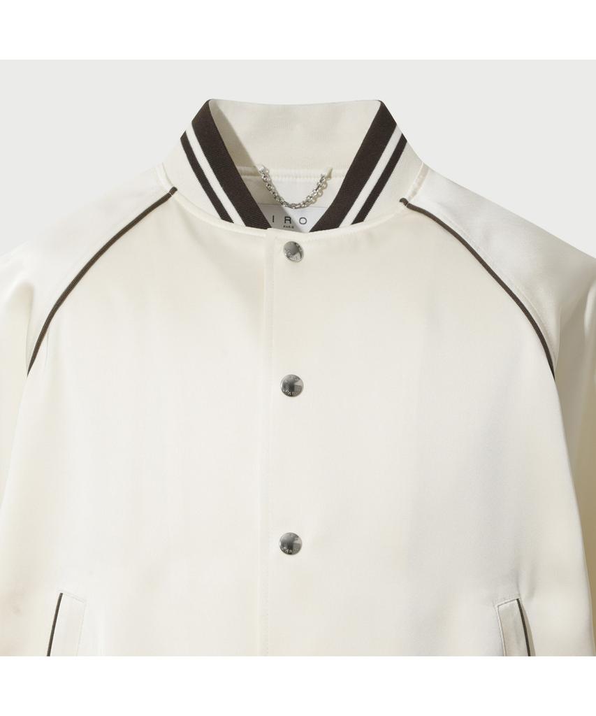Iro Lumiere Satin Embroidered Bomber Jumper - Ivory
