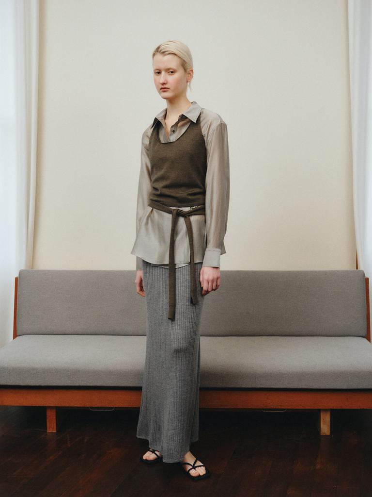 Reply Wool Halter Wrap Vest_Khaki