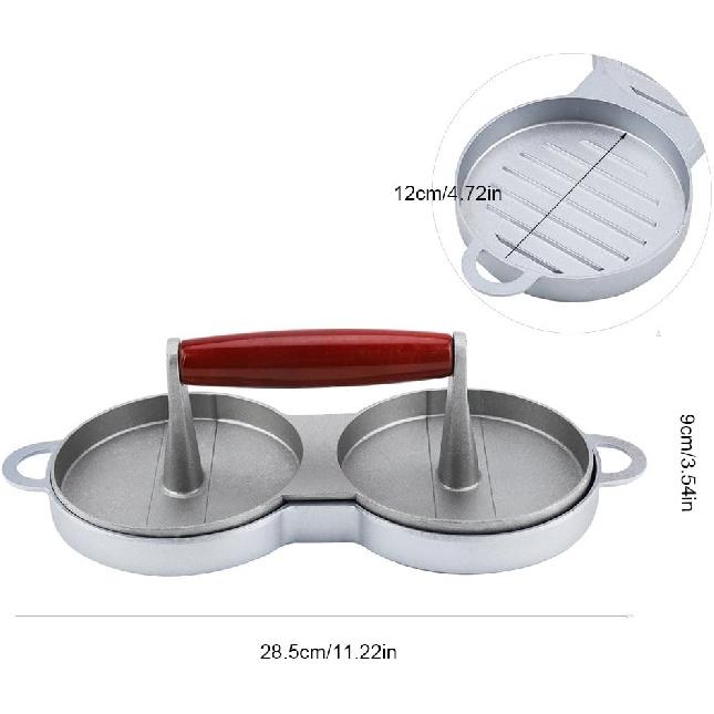 Double Burger Press Hamburger Maker, Aluminum Alloy Non-Stick Hamburger Kitchen Tools for Easily efficiently Making Delicious Burgers