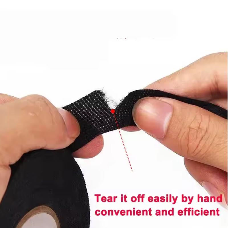 15M Car Wiring Fabric Cloth Tape Heat Resistant Adhesive Tape 19-50mm Auto Harness Cable Wrapping Organizer Tape