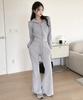 LULUSIM Logo Point Flare Pants Gray