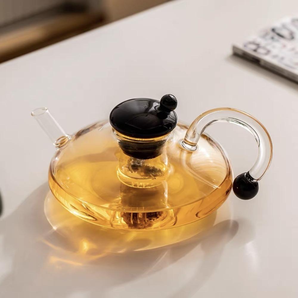 Nordic Style Deflated Tea Pot Heat Resistant Tea Brewing Pot Household Flower Tea Kettle Fruit Tea