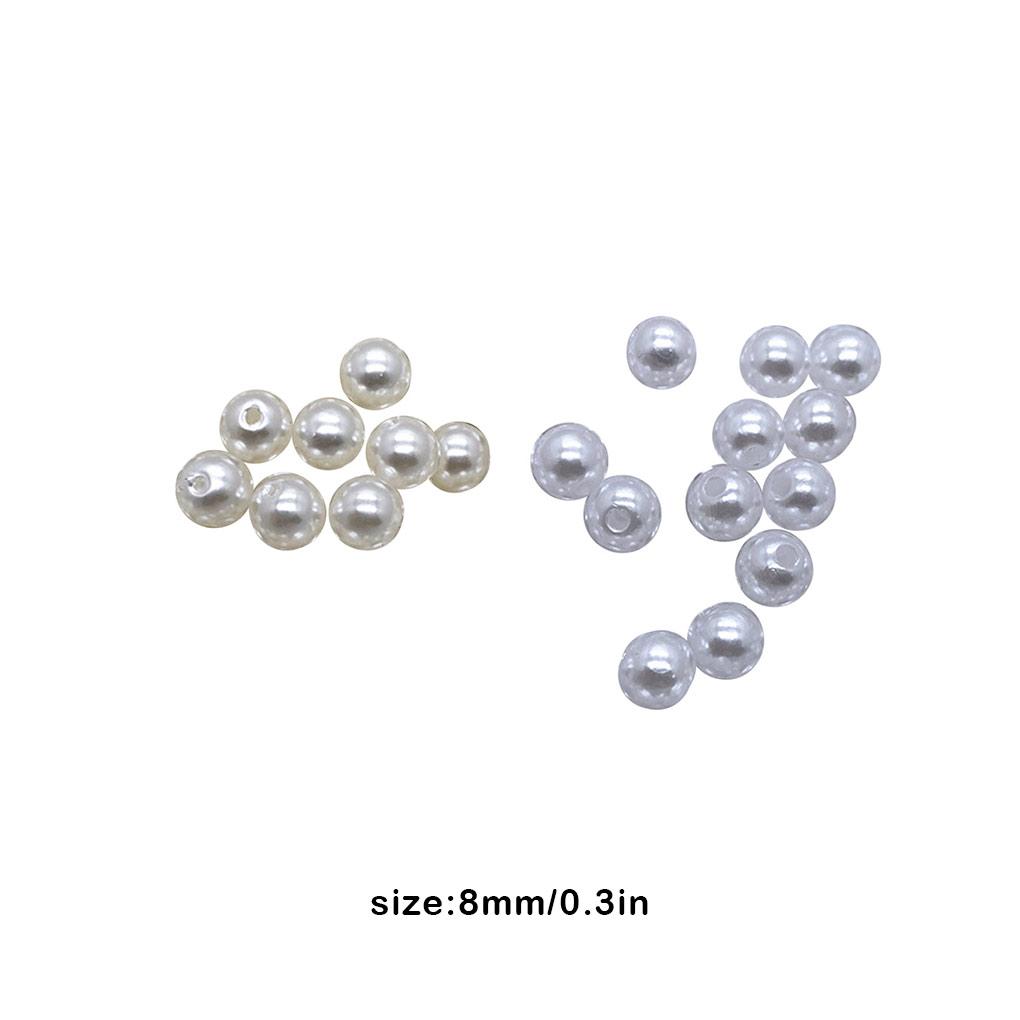 50Pcs Artificial Pearl Round Durable Imitation Pearls Loose White Beads Necklace Garment Costume Materials DIY