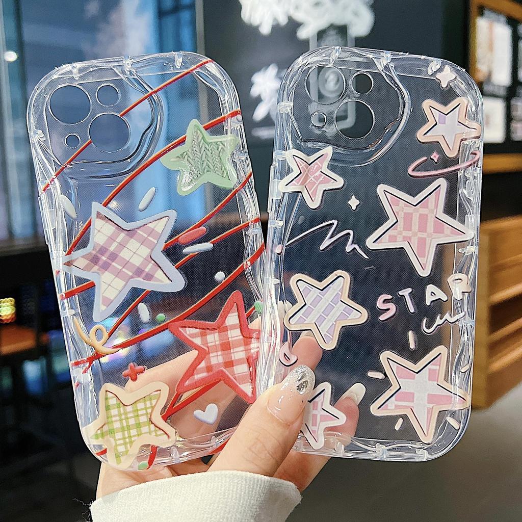 Sevimli Silikon Kılıf Xiaomi Redmi için Not 13 12 11 Samsung A54 A24 A14 Oppo A78 A58 A38 Infinix Not 30 Pro Funda Meteor Yıldız Kapak Yumuşak TPU Tampon