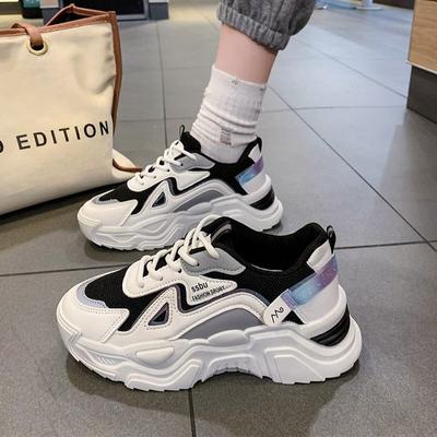Léto Podzim Nový Styl Dámské Studentské Tenisky Ke Všemu Bílé Boty Korejské Ležérní Boty Módní Ins Dad Shoes Prodyšné