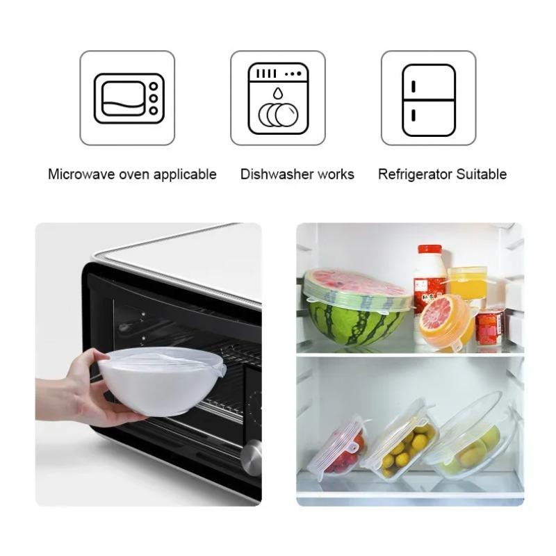 Silicone Six-Piece Set Fresh-Keeping Cover Stretch 6-Piece Set Bowl Cover Refrigerator Microwave Sealed Fresh-Keeping Film