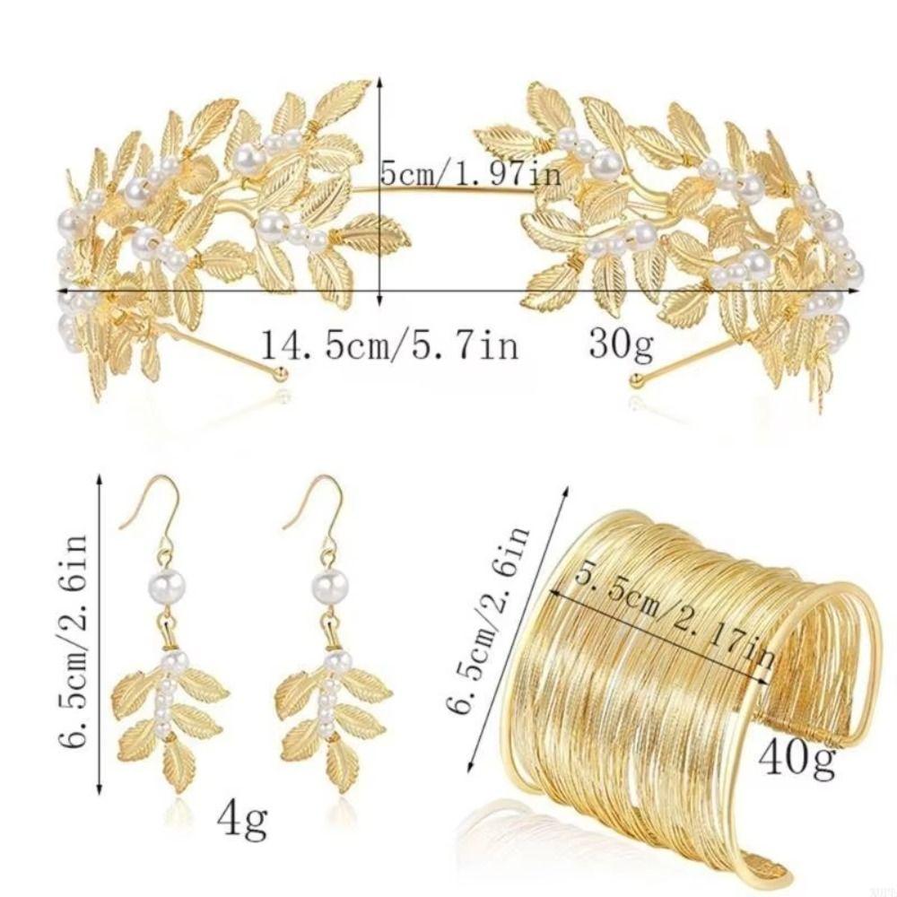 Gold Greek Goddess Hair Jewelry Bridal Earrings Rhinestone Jewelry Set  Hair Accessories
