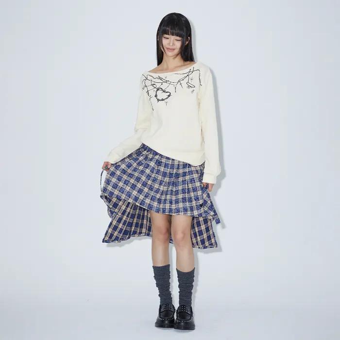 LOOSE KNIT KNEE SOCKS CHARCOAL BR4AK002