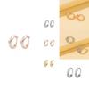 Alloy Hoop Elegant Earrings Minimalist Geometric Circular Gold Silver Rose Gold