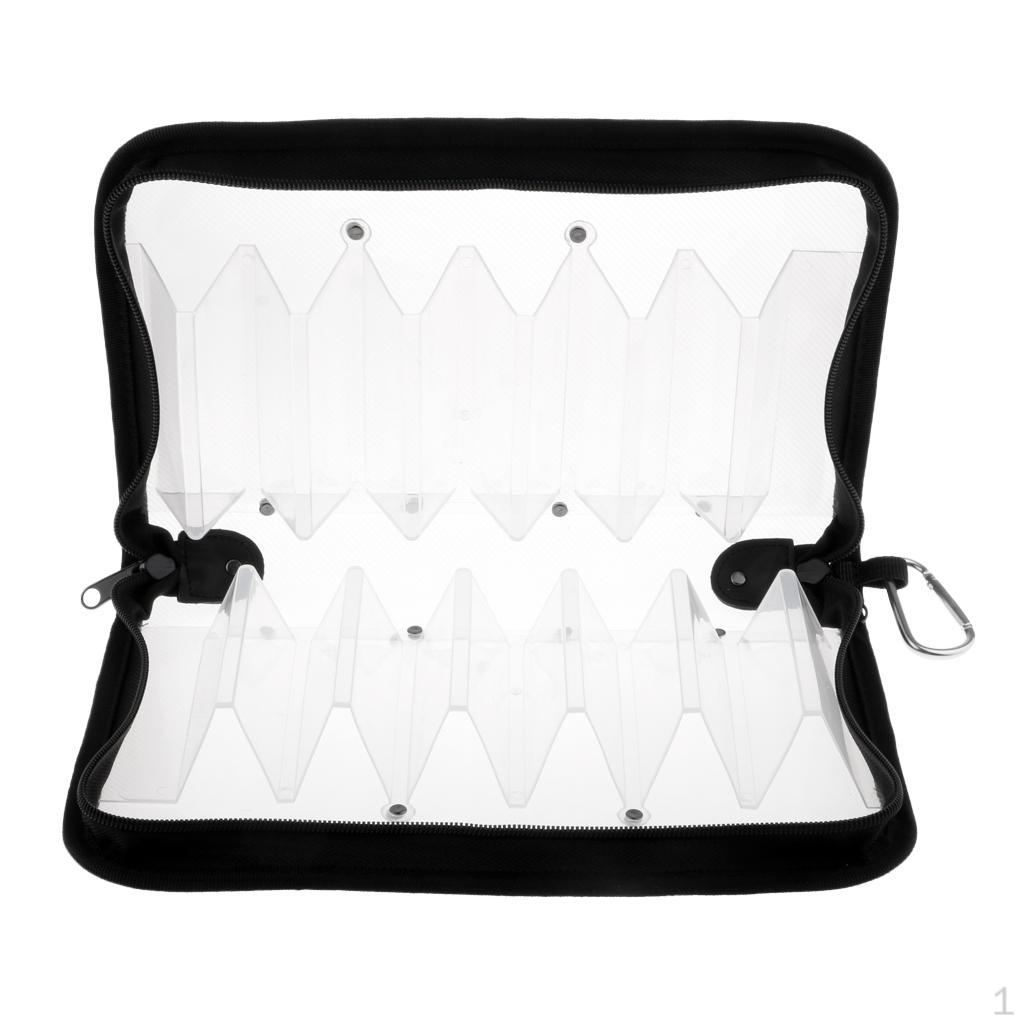 12 Compartments Double Sided Fishing Tackle Box Visible Hard Plastic Clear Lure Squid Jig