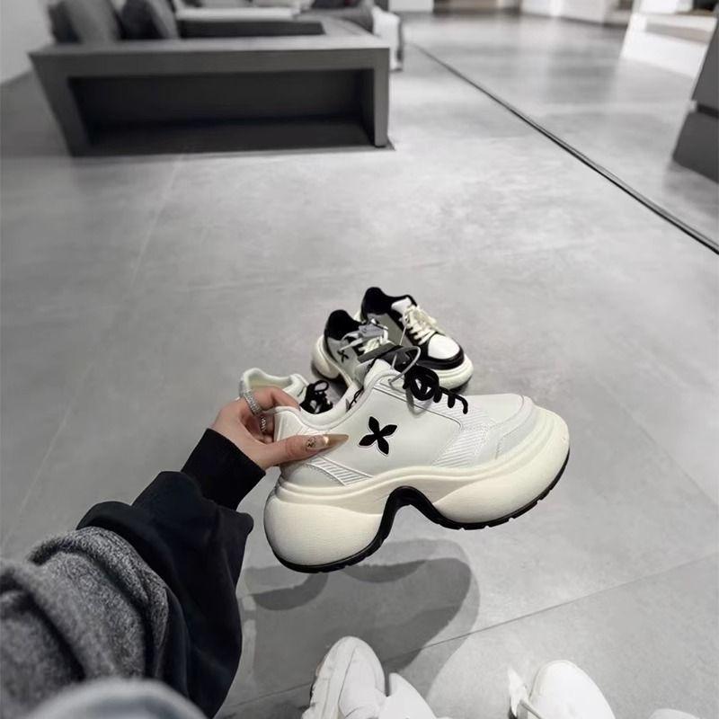 Incredible Slimming & Height Boost: Women's Thick-Soled White Sneakers