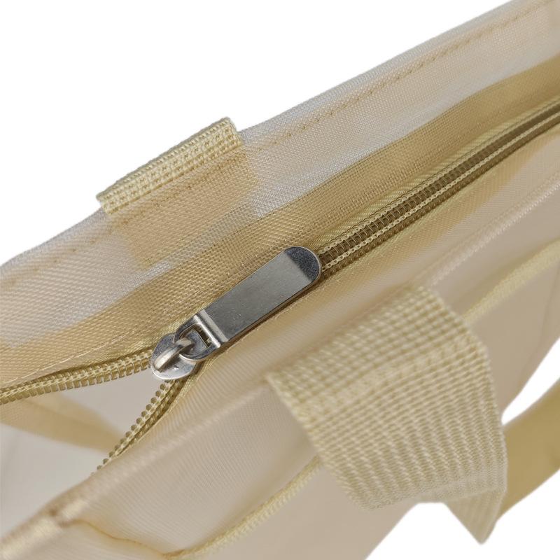Transparente Netztasche mit großem Fassungsvermögen für den Strand mit Reißverschluss