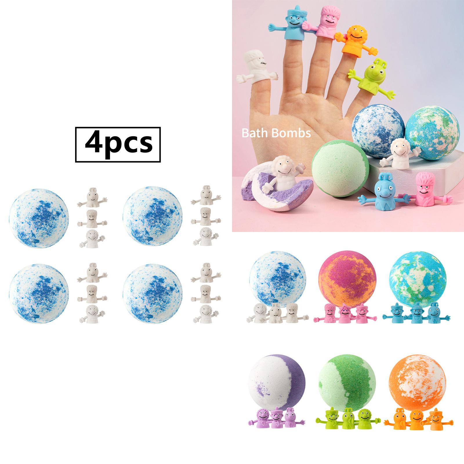 

Handmade Bath Bombs with Surprise Thumb Toys Inside for Kids Gentle Nourishing Plant Oil Extract Bath Ball Gift Set One Size